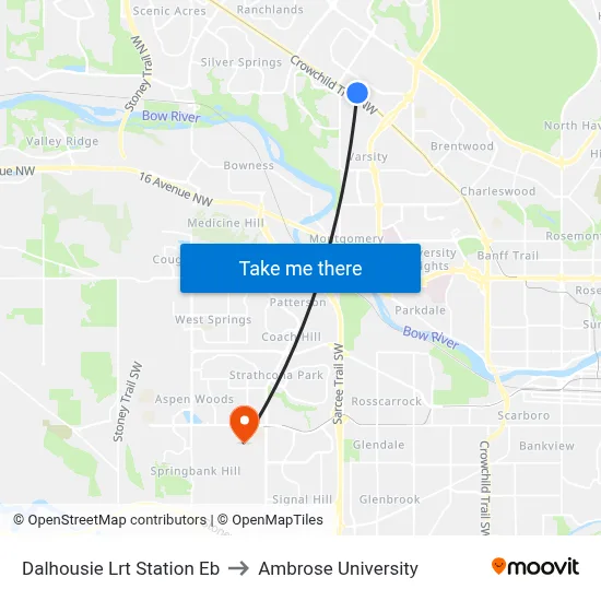 Dalhousie Lrt Station Eb to Ambrose University map