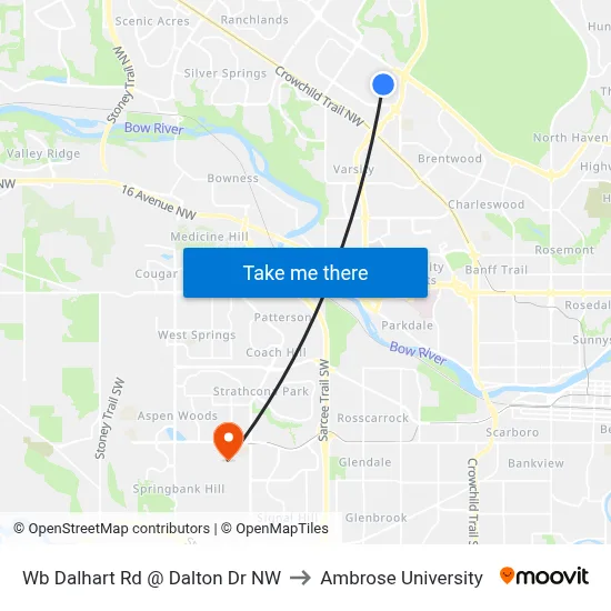 Wb Dalhart Rd @ Dalton Dr NW to Ambrose University map