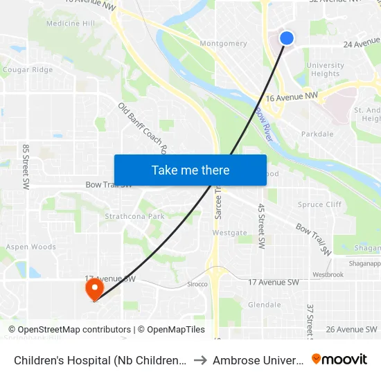 Children's Hospital (Nb Childrens Dr) to Ambrose University map