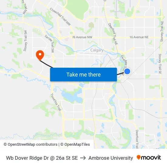 Wb Dover Ridge Dr @ 26a St SE to Ambrose University map