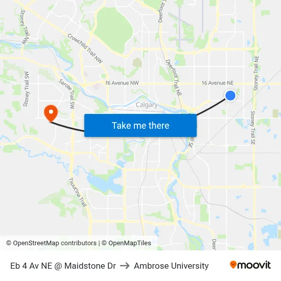 Eb 4 Av NE @ Maidstone Dr to Ambrose University map