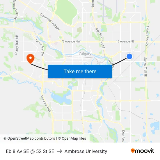 Eb 8 Av SE @ 52 St SE to Ambrose University map