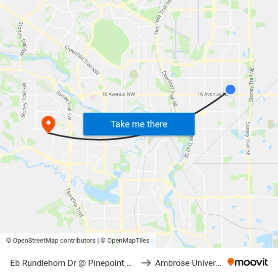 Eb Rundlehorn Dr @ Pinepoint Dr NE to Ambrose University map