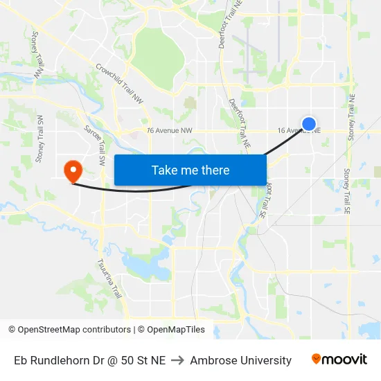 Eb Rundlehorn Dr @ 50 St NE to Ambrose University map