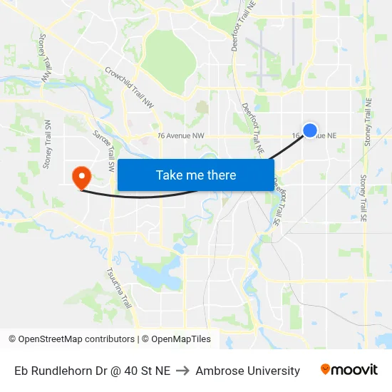 Eb Rundlehorn Dr @ 40 St NE to Ambrose University map