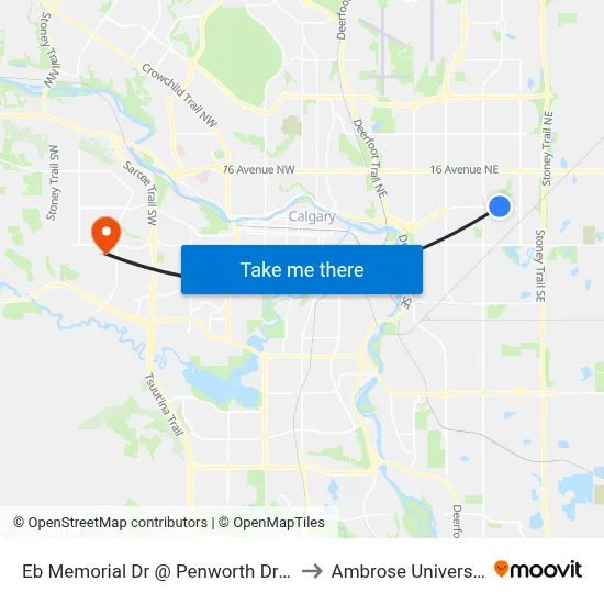 Eb Memorial Dr @ Penworth Dr SE to Ambrose University map