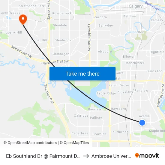 Eb Southland Dr @ Fairmount Dr SE to Ambrose University map