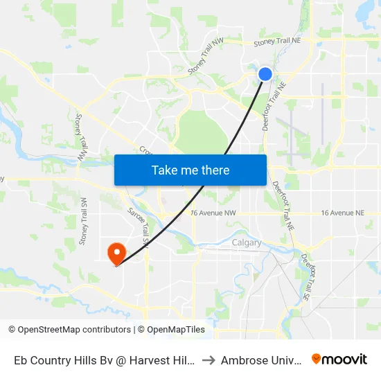 Eb Country Hills Bv @ Harvest Hills Ga NE to Ambrose University map