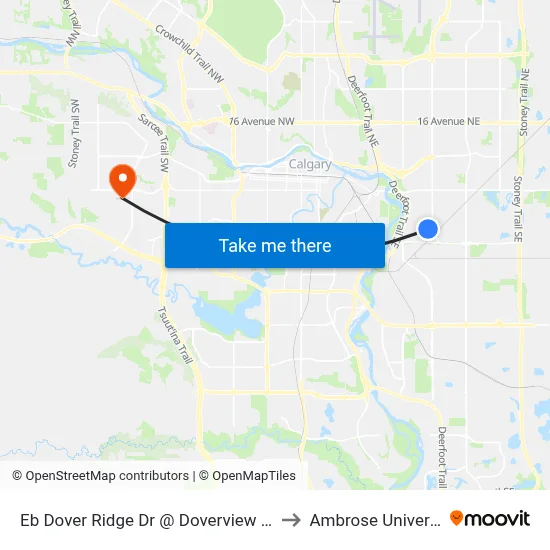 Eb Dover Ridge Dr @ Doverview Dr SE to Ambrose University map