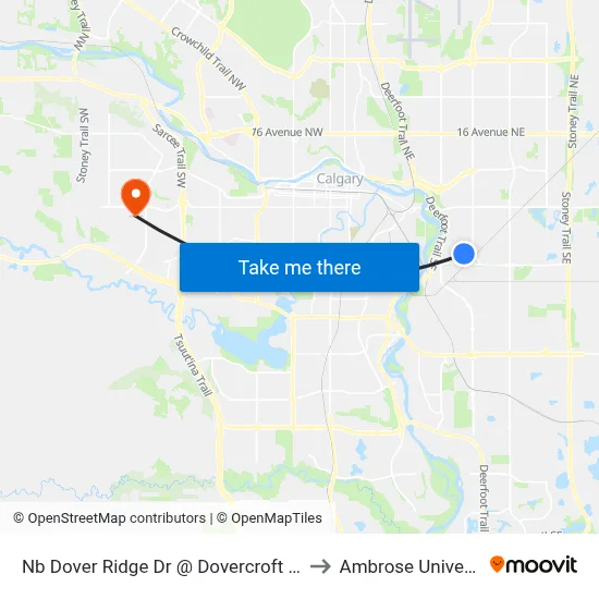 Nb Dover Ridge Dr @ Dovercroft Rd SE to Ambrose University map