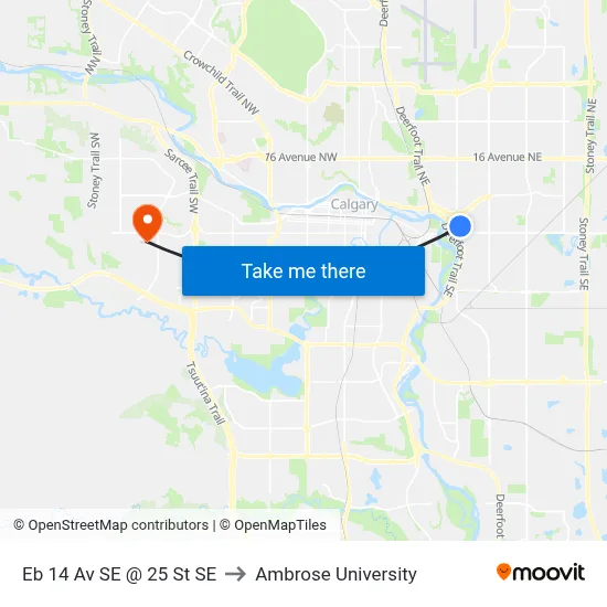 Eb 14 Av SE @ 25 St SE to Ambrose University map