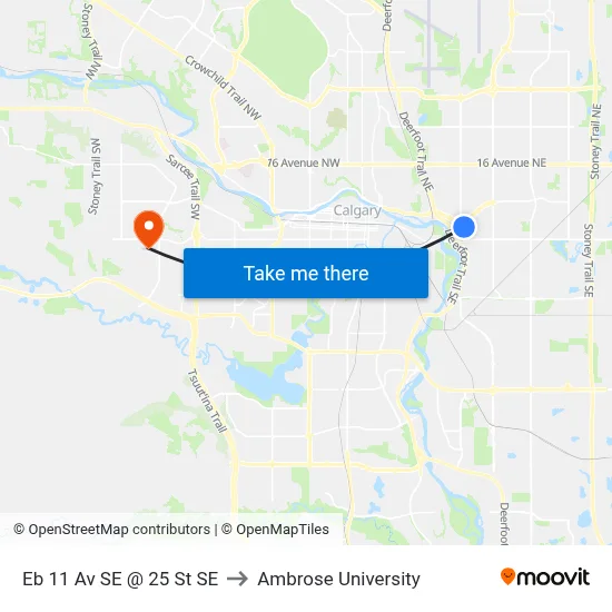 Eb 11 Av SE @ 25 St SE to Ambrose University map