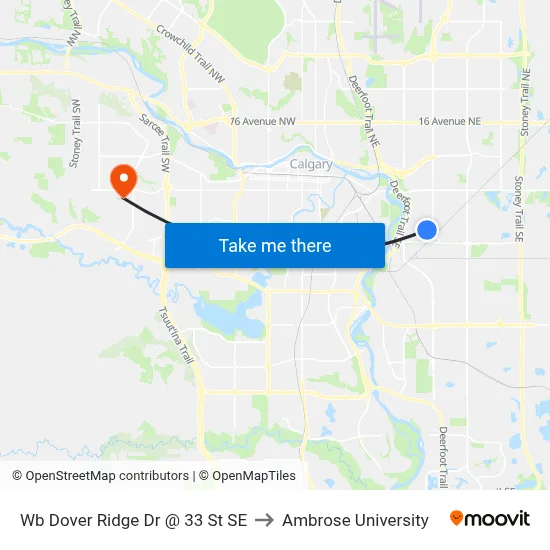 Wb Dover Ridge Dr @ 33 St SE to Ambrose University map