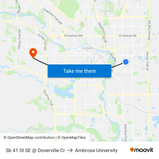 Sb 41 St SE @ Doverville Cr to Ambrose University map