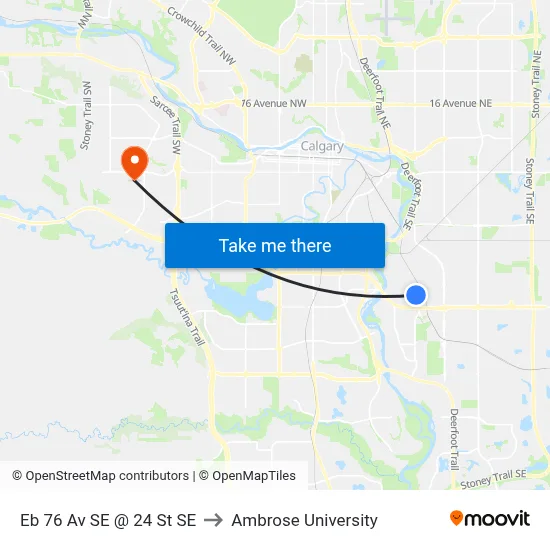 Eb 76 Av SE @ 24 St SE to Ambrose University map