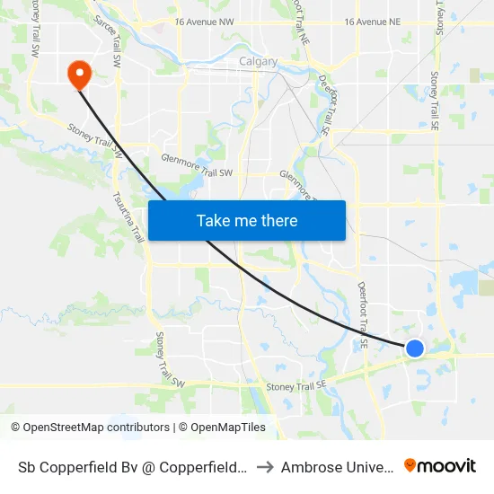 Sb Copperfield Bv @ Copperfield Mr SE to Ambrose University map
