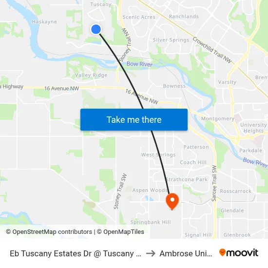 Eb Tuscany Estates Dr @ Tuscany Glen Pa NW to Ambrose University map