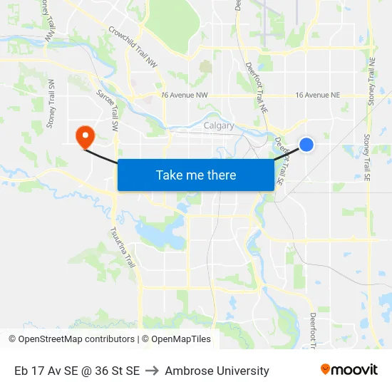 Eb 17 Av SE @ 36 St SE to Ambrose University map