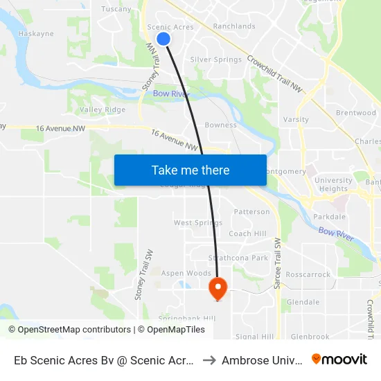Eb Scenic Acres Bv @ Scenic Acres Dr NW to Ambrose University map
