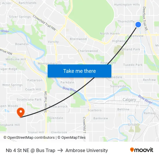 Nb 4 St NE @ Bus Trap to Ambrose University map