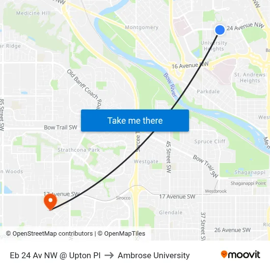 Eb 24 Av NW @ Upton Pl to Ambrose University map