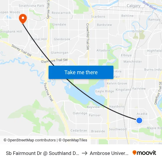 Sb Fairmount Dr @ Southland Dr SE to Ambrose University map
