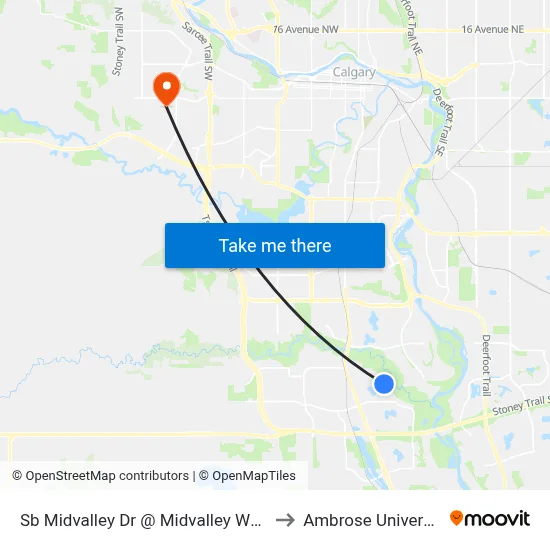 Sb Midvalley Dr @ Midvalley Wy SE to Ambrose University map