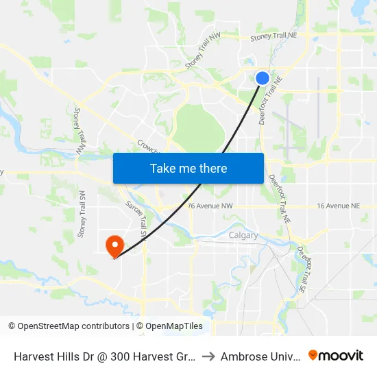 Harvest Hills Dr @ 300 Harvest Grove Pl NE to Ambrose University map