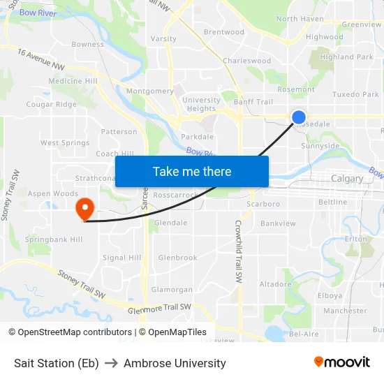 Sait Station (Eb) to Ambrose University map