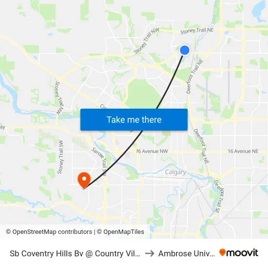 Sb Coventry Hills Bv @ Country Village Ld NE to Ambrose University map