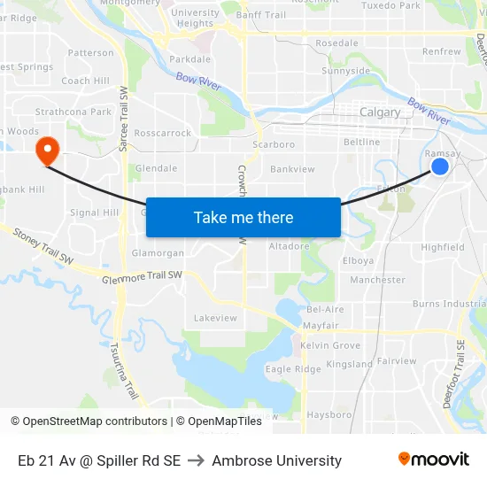 Eb 21 Av @ Spiller Rd SE to Ambrose University map