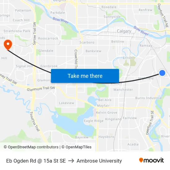 Eb Ogden Rd @ 15a St SE to Ambrose University map