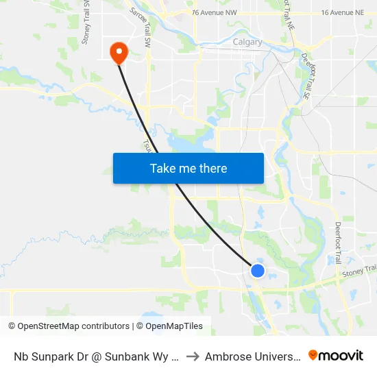 Nb Sunpark Dr @ Sunbank Wy SE to Ambrose University map