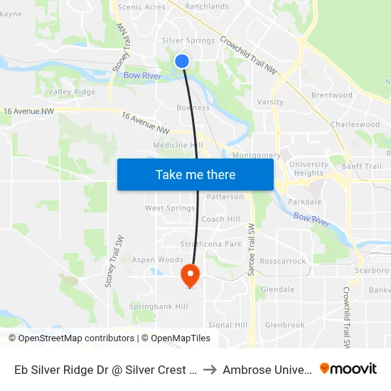 Eb Silver Ridge Dr @ Silver Crest Dr NW to Ambrose University map