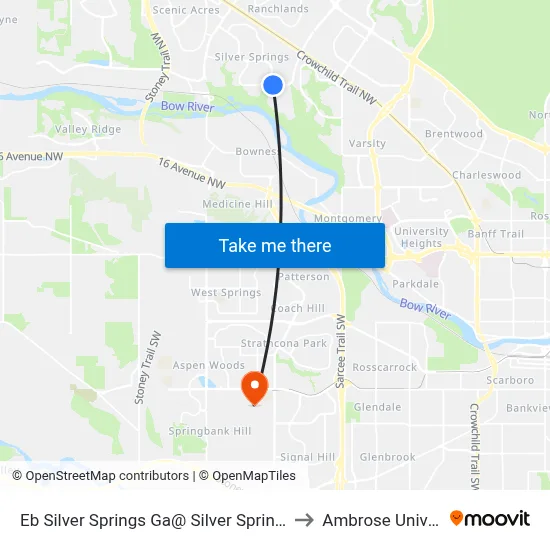 Eb Silver Springs Ga@ Silver Springs Bv NW to Ambrose University map