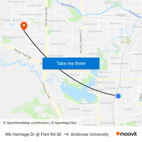 Wb Heritage Dr @ Flint Rd SE to Ambrose University map