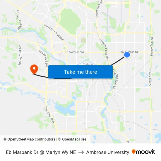 Eb Marbank Dr @ Marlyn Wy NE to Ambrose University map