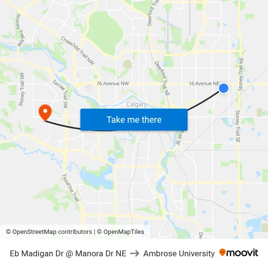 Eb Madigan Dr @ Manora Dr NE to Ambrose University map