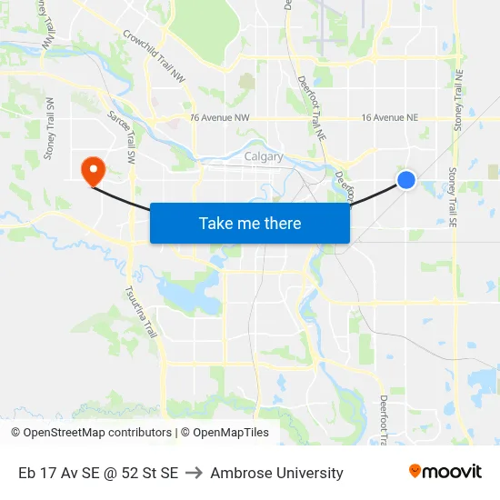 Eb 17 Av SE @ 52 St SE to Ambrose University map