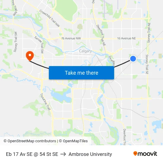 Eb 17 Av SE @ 54 St SE to Ambrose University map