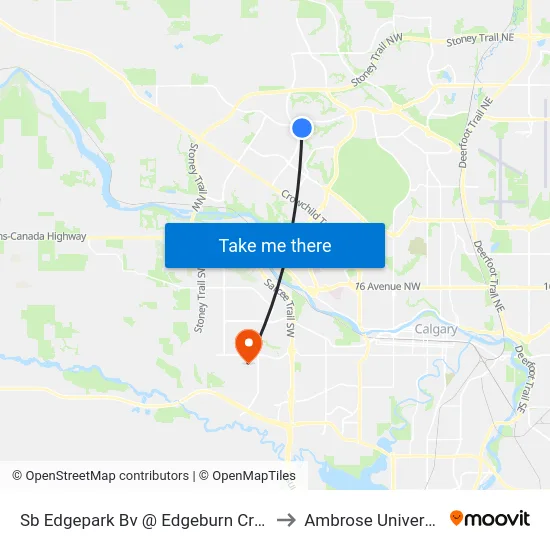 Sb Edgepark Bv @ Edgeburn Cr NW to Ambrose University map