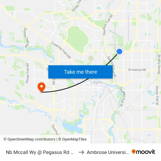 Nb Mccall Wy @ Pegasus Rd NE to Ambrose University map