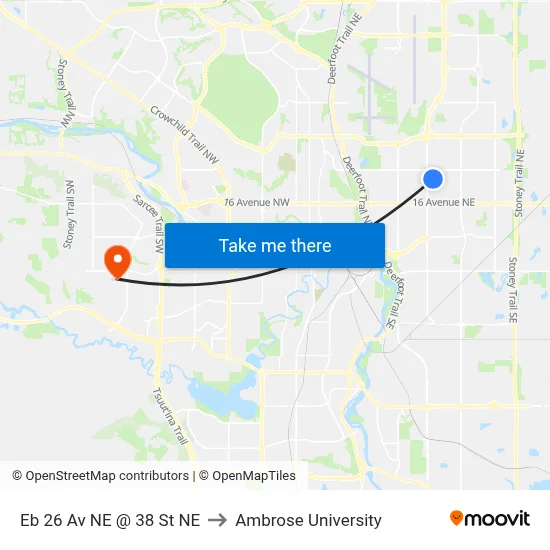 Eb 26 Av NE @ 38 St NE to Ambrose University map