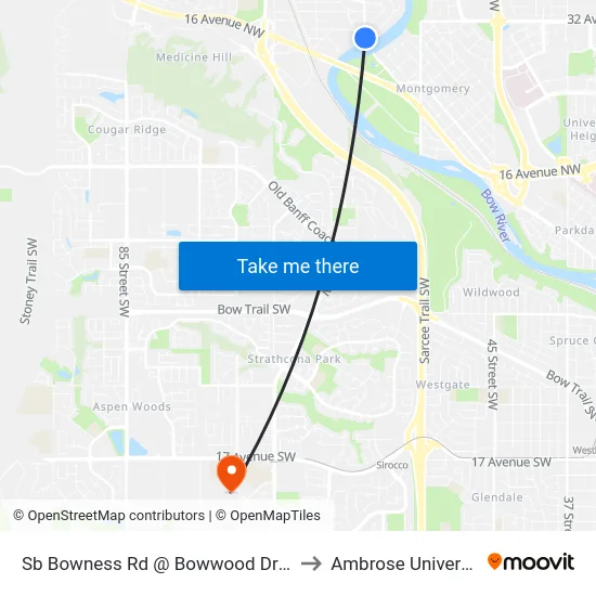 Sb Bowness Rd @ Bowwood Dr NW to Ambrose University map