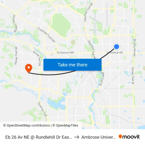 Eb 26 Av NE @ Rundlehill Dr East Leg to Ambrose University map