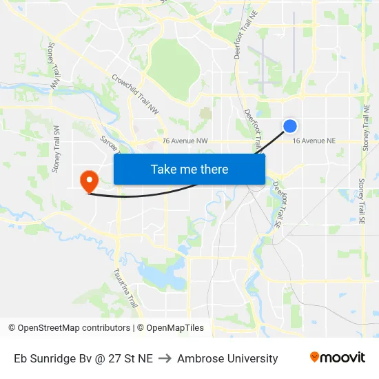 Eb Sunridge Bv @ 27 St NE to Ambrose University map