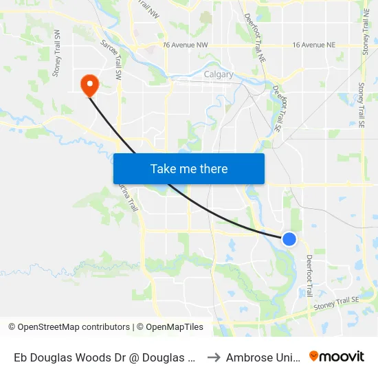 Eb Douglas Woods Dr @ Douglas Woods Mr SE to Ambrose University map