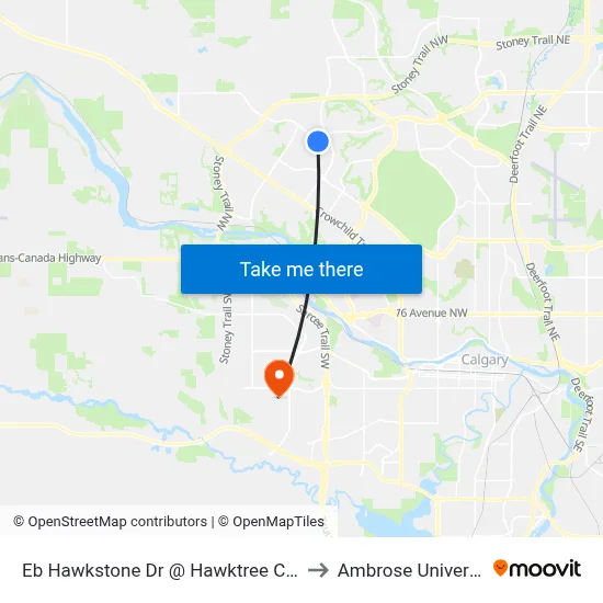 Eb Hawkstone Dr @ Hawktree Cl NW to Ambrose University map