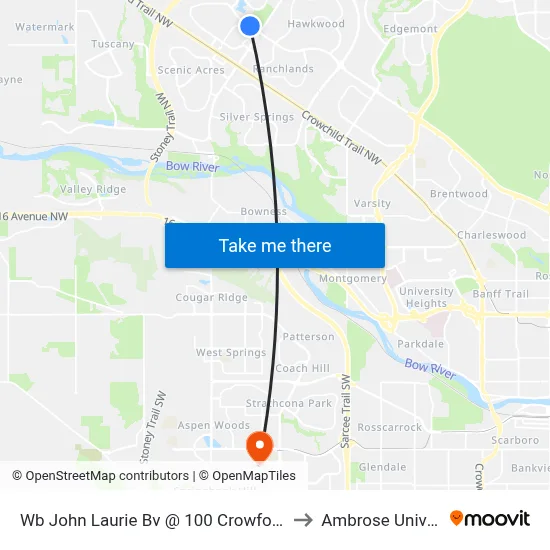 Wb John Laurie Bv @ 100 Crowfoot Ga NW to Ambrose University map