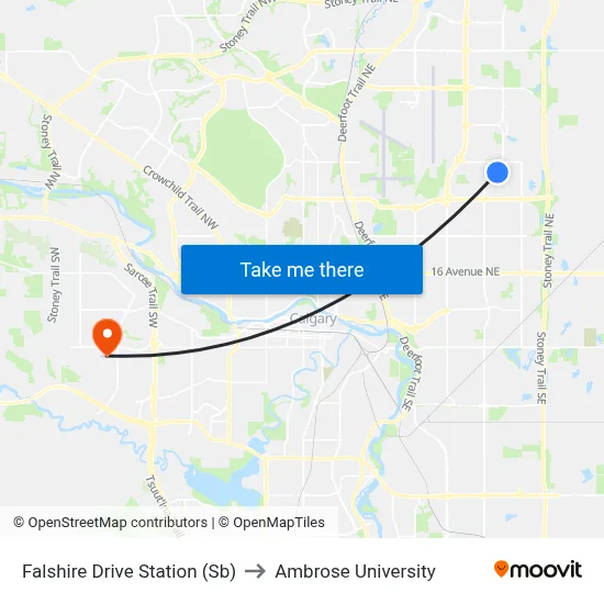 Falshire Drive Station (Sb) to Ambrose University map